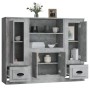 Aparador alto 3 piezas madera contrachapada gris hormigón de vidaXL, Aparadores - Ref: Foro24-3185315, Precio: 195,08 €, Desc...