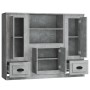 Aparador alto 3 piezas madera contrachapada gris hormigón de vidaXL, Aparadores - Ref: Foro24-3185315, Precio: 195,08 €, Desc...