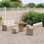 Conjunto de sofá de jardín con cojín 9 pcs Beige y Crema en Sofás de exterior | Comprar online en Foru.es