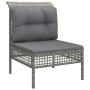 Set de muebles de jardín 7 pzas y cojines ratán sintético gris de vidaXL, Conjuntos de jardín - Ref: Foro24-3187541, Precio: ...