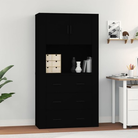 Aparador alto madera contrachapada negro de vidaXL, Aparadores - Ref: Foro24-3185384, Precio: 183,63 €, Descuento: %