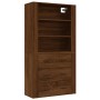 Aparador alto madera contrachapada marrón roble de vidaXL, Aparadores - Ref: Foro24-3185398, Precio: 151,10 €, Descuento: %