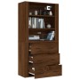 Aparador alto madera contrachapada marrón roble de vidaXL, Aparadores - Ref: Foro24-3185398, Precio: 151,10 €, Descuento: %