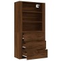Aparador alto madera contrachapada marrón roble de vidaXL, Aparadores - Ref: Foro24-3185398, Precio: 151,10 €, Descuento: %