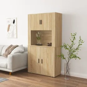 Aparador alto madera contrachapada color roble de vidaXL, Aparadores - Ref: Foro24-3185354, Precio: 160,58 €, Descuento: %