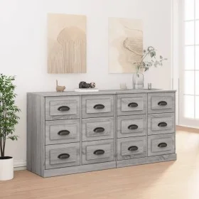 Aparadores 2 piezas madera contrachapada gris Sonoma de vidaXL, Aparadores - Ref: Foro24-3185285, Precio: 227,60 €, Descuento: %
