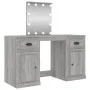 Tocador con LED color gris Sonoma 130x50x132,5 cm de vidaXL, Tocadores para dormitorios - Ref: Foro24-3185349, Precio: 167,26...
