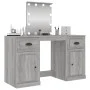 Tocador con LED color gris Sonoma 130x50x132,5 cm de vidaXL, Tocadores para dormitorios - Ref: Foro24-3185349, Precio: 167,26...