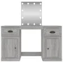 Tocador con LED color gris Sonoma 130x50x132,5 cm de vidaXL, Tocadores para dormitorios - Ref: Foro24-3185349, Precio: 167,26...