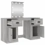 Tocador con LED color gris Sonoma 130x50x132,5 cm de vidaXL, Tocadores para dormitorios - Ref: Foro24-3185349, Precio: 167,26...