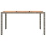 Mesa de jardín ratán PE gris y superficie madera maciza acacia de vidaXL, Mesas de jardín - Ref: Foro24-319552, Precio: 151,5...
