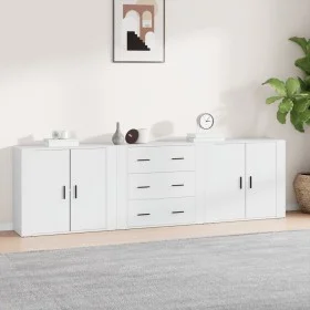 Aparadores 3 piezas madera contrachapada blanco de vidaXL, Aparadores - Ref: Foro24-3185399, Precio: 257,75 €, Descuento: %