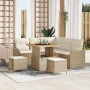 Conjunto de sofá de jardín con cojín 8 pcs Beige y Crema en Sofás de exterior | Comprar online en Foru.es