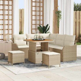 Conjunto de sofá de jardín con cojín 8 pcs Beige y Crema en Sofás de exterior | Comprar online en Foru.es