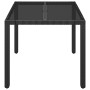 Mesa de jardín superficie de vidrio ratán PE negro 90x90x75 cm de vidaXL, Mesas de jardín - Ref: Foro24-319895, Precio: 113,4...