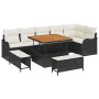 Conjunto de sofá de jardín con cojín 9 pcs Negro y crema en Sofás de exterior | Comprar online en Foru.es