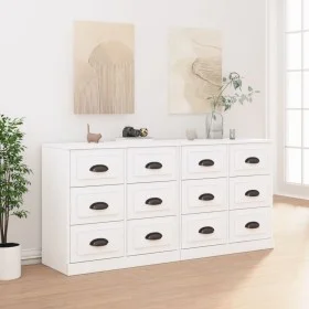 Aparadores 2 piezas madera contrachapada blanco de vidaXL, Aparadores - Ref: Foro24-3185279, Precio: 209,43 €, Descuento: %