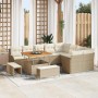Conjunto de sofá de jardín con cojín 12 pcs Beige y Crema en Sofás de exterior | Comprar online en Foru.es