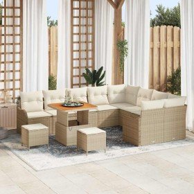Conjunto de sofá de jardín con cojín 12 pcs Beige y Crema en Sofás de exterior | Comprar online en Foru.es