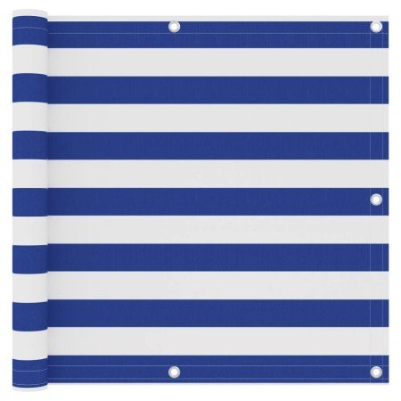 Toldo para balcón tela oxford blanco y azul 90x300 cm en Sombrillas | Comprar online en Foru.es