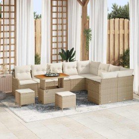 Conjunto de sofá de jardín con cojín 12 pcs Beige y Crema en Sofás de exterior | Comprar online en Foru.es