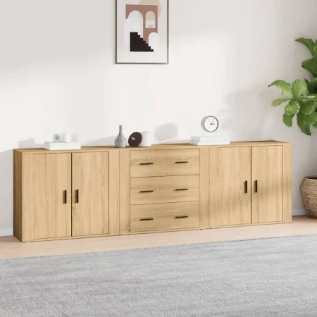 Sideboards 3 pieces sonoma oak plywood by vidaXL, Sideboards - Ref: Foro24-3185402, Price: 263,90 €, Discount: %