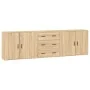 Sideboards 3 pieces sonoma oak plywood by vidaXL, Sideboards - Ref: Foro24-3185402, Price: 263,90 €, Discount: %