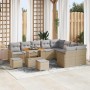 Conjunto de sofá de jardín con cojín 12 pcs Beige y Gris Claro en Sofás de exterior | Comprar online en Foru.es