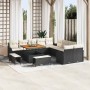 Conjunto de sofá de jardín con cojín 13 pcs Negro y crema en Sofás de exterior | Comprar online en Foru.es