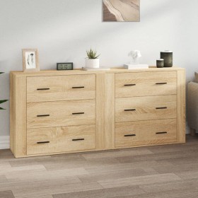 Aparadores 2 piezas madera contrachapada color roble sonoma de vidaXL, Aparadores - Ref: Foro24-3185410, Precio: 189,76 €, De...