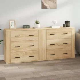 Aparadores 2 piezas madera contrachapada color roble sonoma de vidaXL, Aparadores - Ref: Foro24-3185410, Precio: 186,87 €, De...