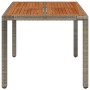 Mesa de jardín superficie de madera ratán PE gris 90x90x75 cm de vidaXL, Mesas de jardín - Ref: Foro24-319898, Precio: 130,69...