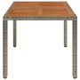Mesa de jardín superficie de madera ratán PE gris 90x90x75 cm de vidaXL, Mesas de jardín - Ref: Foro24-319898, Precio: 130,69...