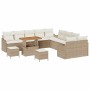 Conjunto de sofá de jardín con cojín 13 pcs Beige y Crema en Sofás de exterior | Comprar online en Foru.es
