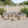 Conjunto de sofá de jardín con cojín 13 pcs Beige y Gris Claro en Sofás de exterior | Comprar online en Foru.es