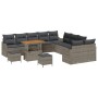 Conjunto de sofá de jardín con cojín con almohada 13 pcs Gris en Sofás de exterior | Comprar online en Foru.es