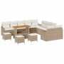 Conjunto de sofá de jardín con cojín 14 pcs Beige y Crema en Sofás de exterior | Comprar online en Foru.es
