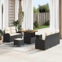 Conjunto de sofá de jardín con cojín 8 pcs Negro y crema en Sofás de exterior | Comprar online en Foru.es