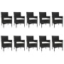 Set de comedor jardín 11 pzas con cojines ratán sintético negro de vidaXL, Conjuntos de jardín - Ref: Foro24-3187323, Precio:...