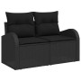 Conjunto de sofá de jardín con cojín con almohada 9 pcs Negro en Sofás de exterior | Comprar online en Foru.es