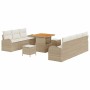 Conjunto de sofá de jardín con cojín 10 pcs Beige y Crema en Sofás de exterior | Comprar online en Foru.es