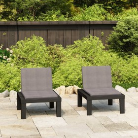 Sillones de jardín con cojines 2 unidades plástico gris en Sillas de jardín | Comprar online en Foru.es