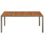 Mesa de jardín superficie de madera ratán PE gris 190x90x75 cm de vidaXL, Mesas de jardín - Ref: Foro24-319906, Precio: 179,3...