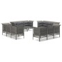 Set de muebles de jardín 12 pzas cojines ratán sintético gris de vidaXL, Conjuntos de jardín - Ref: Foro24-3187483, Precio: 7...