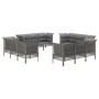 Set de muebles de jardín 12 pzas cojines ratán sintético gris de vidaXL, Conjuntos de jardín - Ref: Foro24-3187483, Precio: 7...