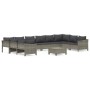 Set de muebles de jardín 11 pzas y cojines ratán sintético gris de vidaXL, Conjuntos de jardín - Ref: Foro24-3187307, Precio:...