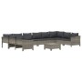 Set de muebles de jardín 11 pzas y cojines ratán sintético gris de vidaXL, Conjuntos de jardín - Ref: Foro24-3187307, Precio:...