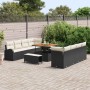 Conjunto de sofá de jardín con cojín 11 pcs Negro y crema en Sofás de exterior | Comprar online en Foru.es