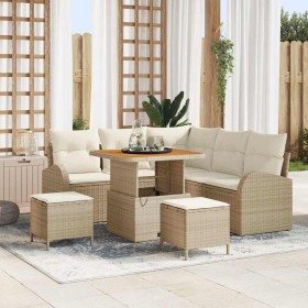 Conjunto de sofá de jardín con cojín 8 pcs Beige y Crema en Sofás de exterior | Comprar online en Foru.es