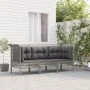 Set de muebles de jardín 3 pzas y cojines ratán sintético gris de vidaXL, Conjuntos de jardín - Ref: Foro24-3187474, Precio: ...